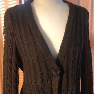 Beautiful chocolate brown sweater w/snap closure